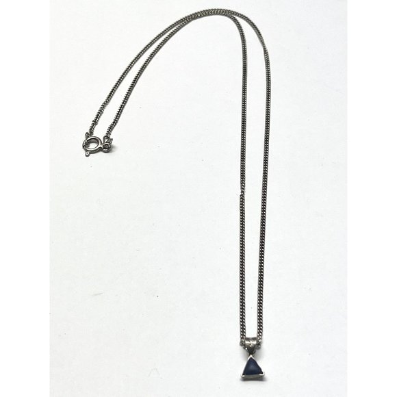 Mexico 925 Sterling Silver Blue Lapis Vintage Necklace